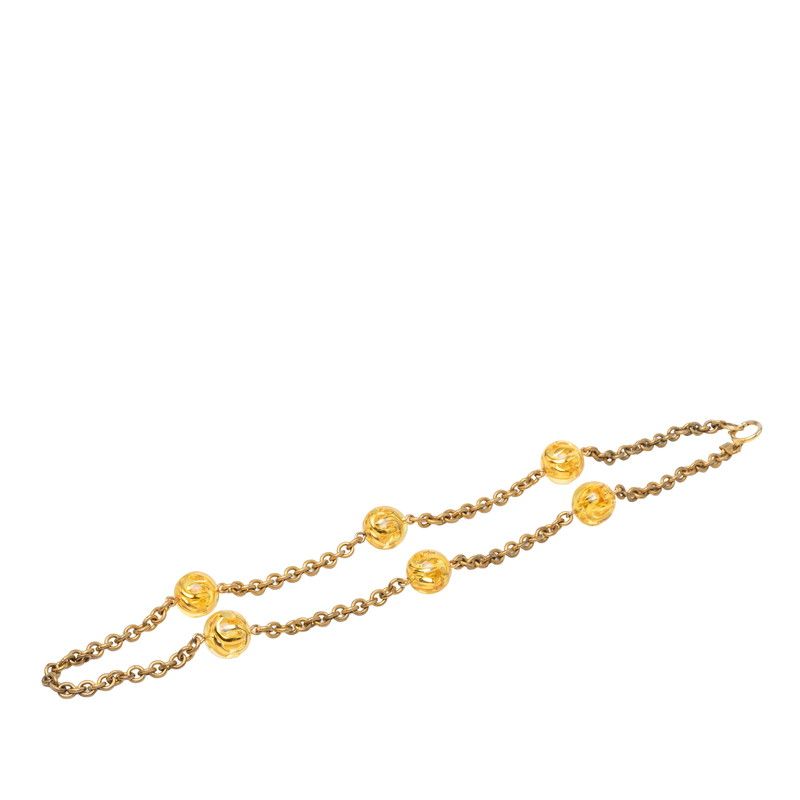 Chanel CC Logo Long Chain Necklace 25 Gold Plated — view 2