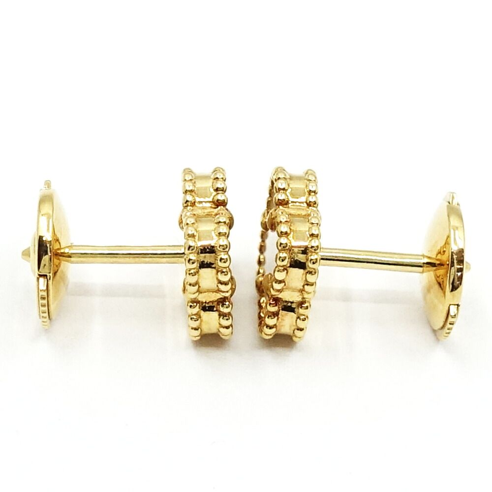 Van Cleef & Arpels 18K Yellow Gold Sweet Alhambra Earrings White Shell Butterfly — view 7