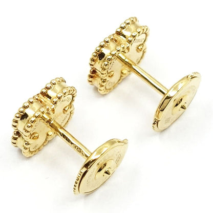 Van Cleef & Arpels 18K Yellow Gold Sweet Alhambra Earrings White Shell Butterfly — view 8