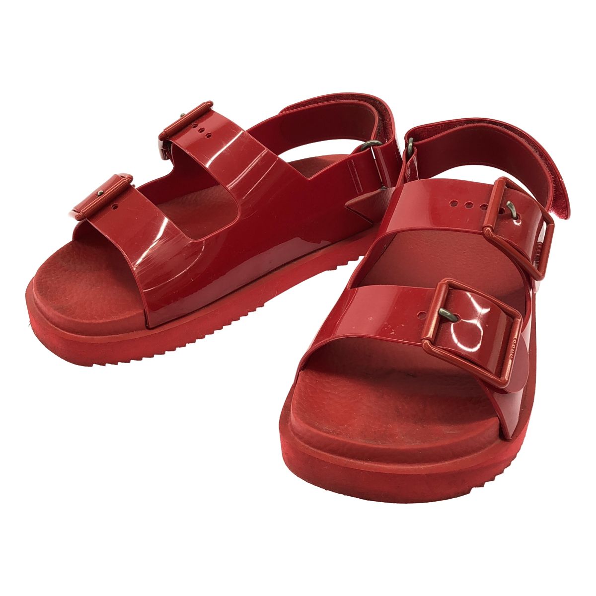 Gucci Mini Double Velcro Rubber Sandals Red