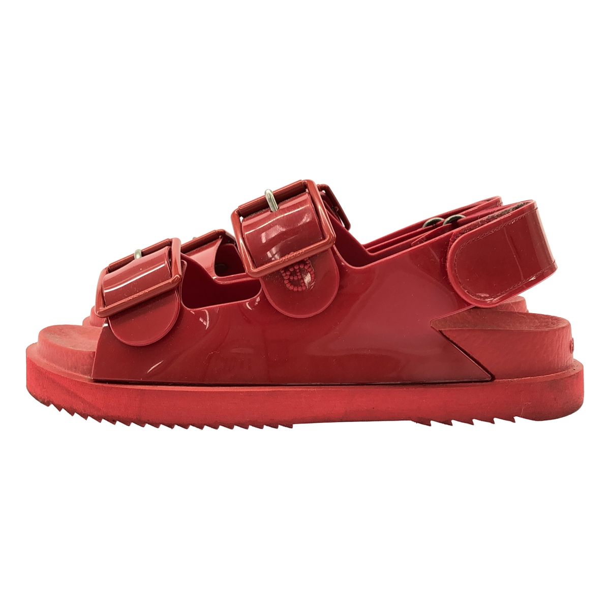 Gucci Mini Double Velcro Rubber Sandals Red — view 2
