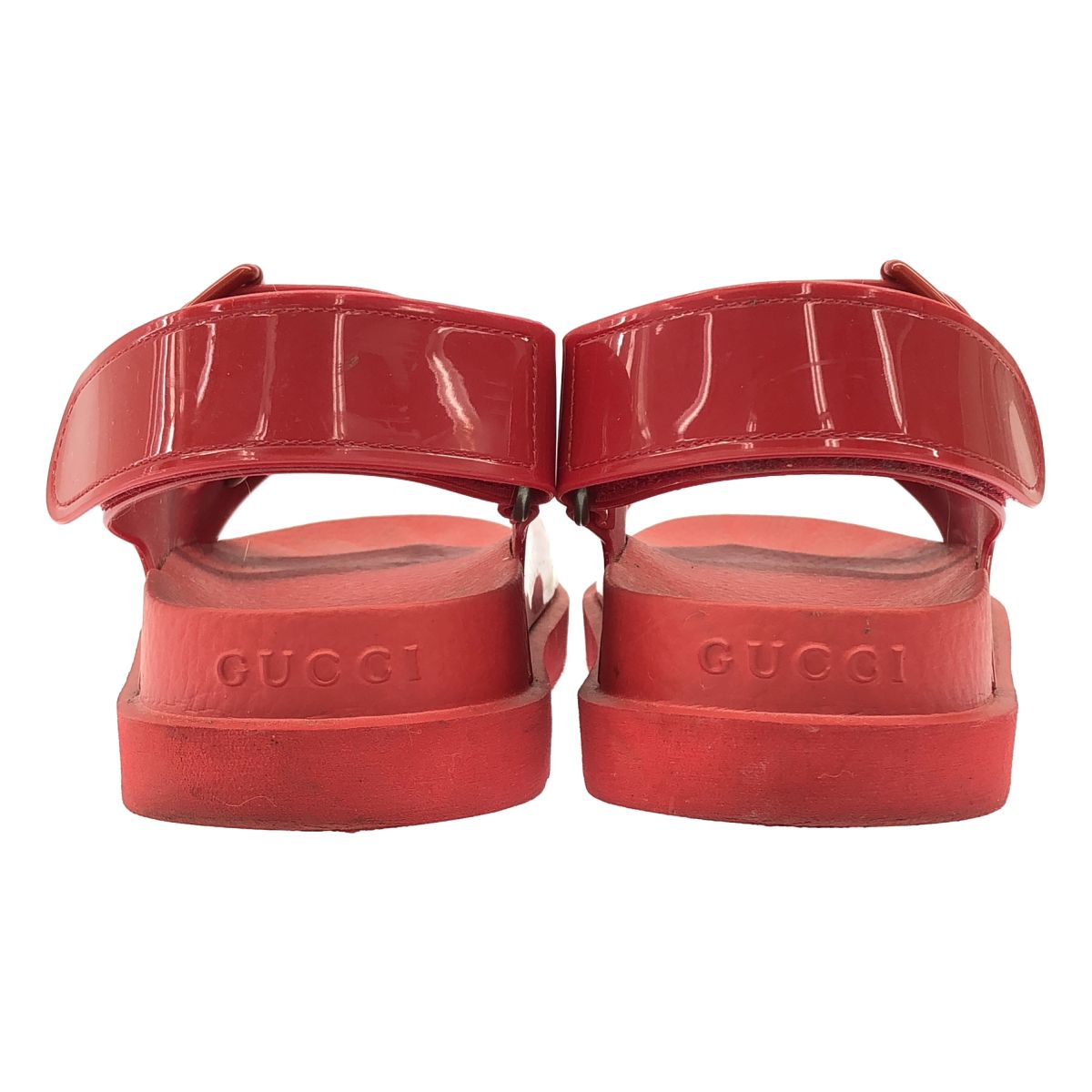Gucci Mini Double Velcro Rubber Sandals Red — view 3