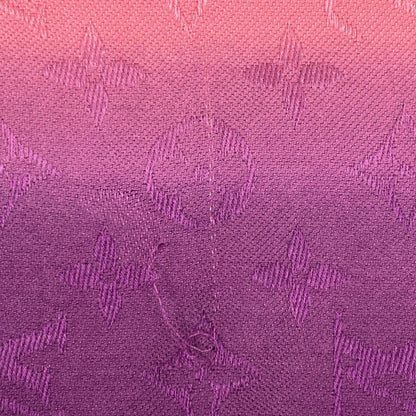 Louis Vuitton Shawl Monogram Silk Wool Pink Purple Scarf — view 3