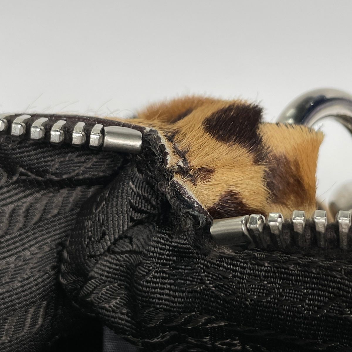 Prada Shoulder Bag Leopard Print Halaco Brown — view 8