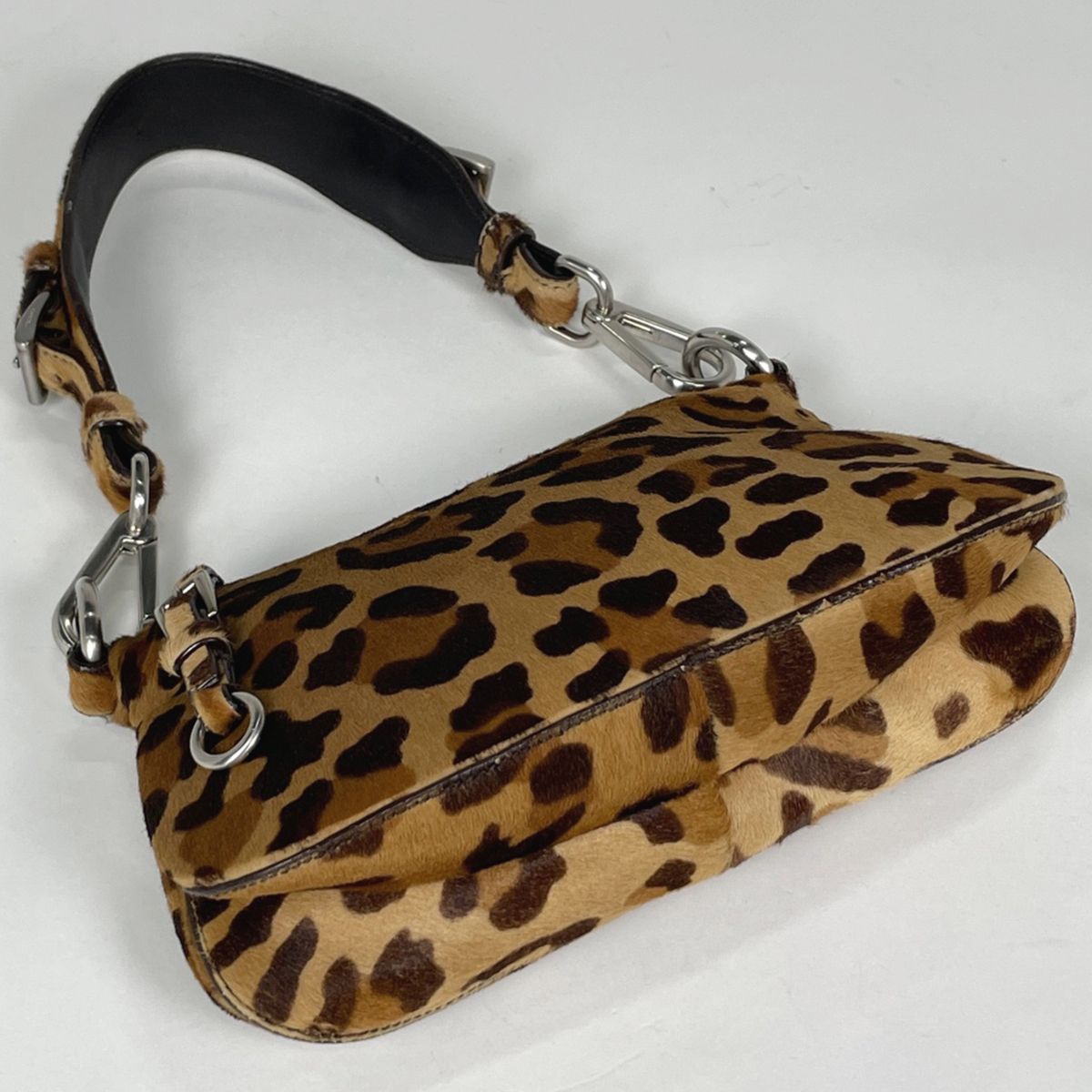 Prada Shoulder Bag Leopard Print Halaco Brown — view 2