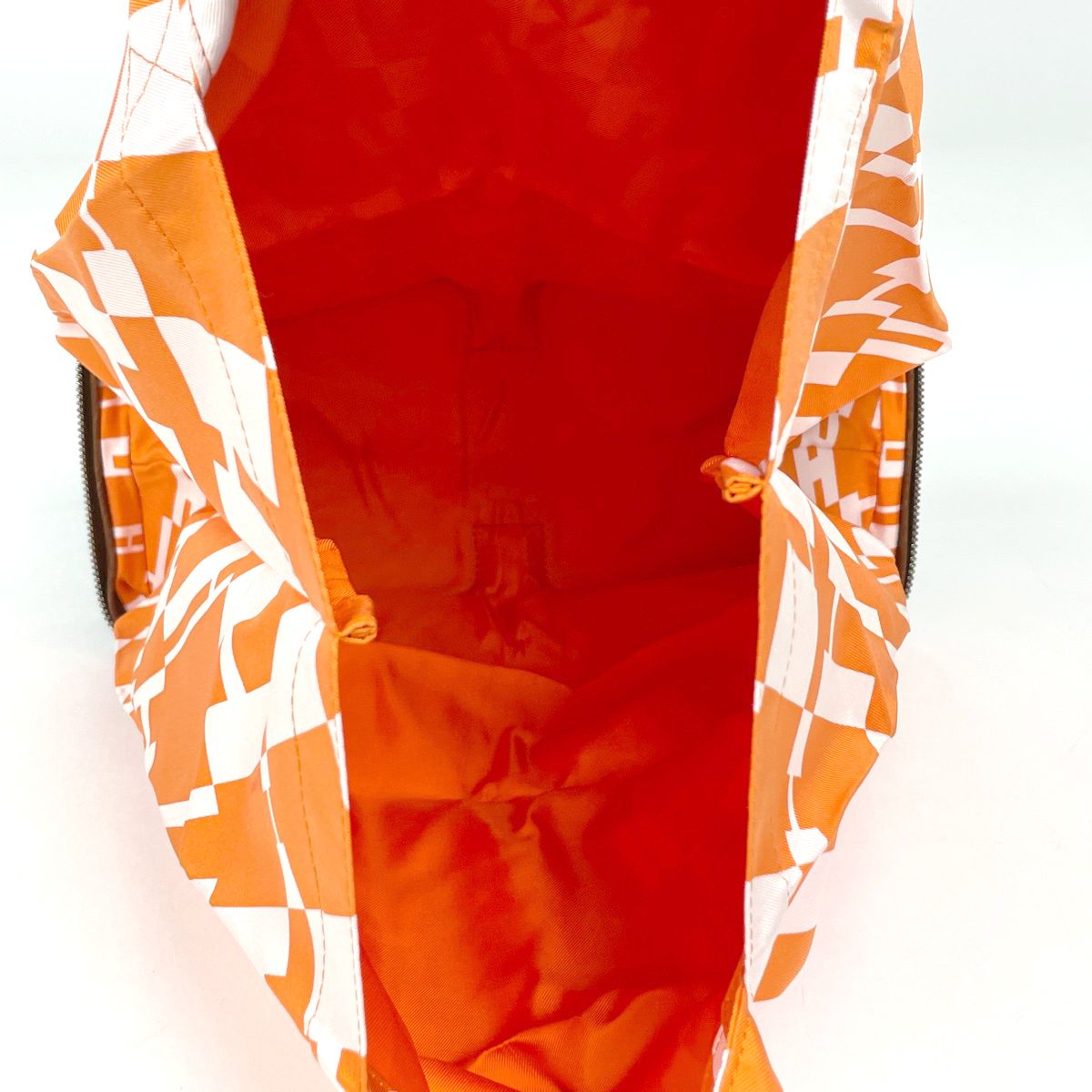 Hermes Silky Pop Tote Bag Eco Foldable Leather Brown Orange — view 8