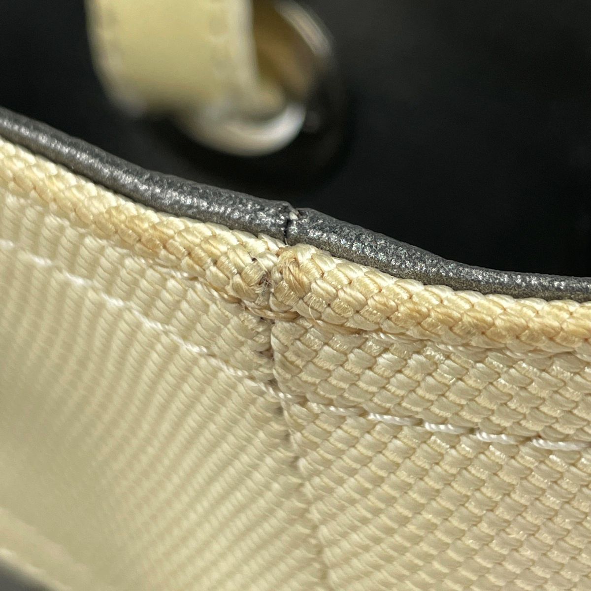 Chanel Tote Bag Paris Biarritz PM CC Logo Handle Gray Ivory — view 4