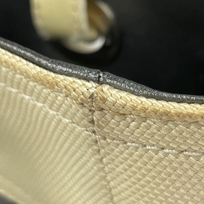 Chanel Tote Bag Paris Biarritz PM CC Logo Handle Gray Ivory — view 4