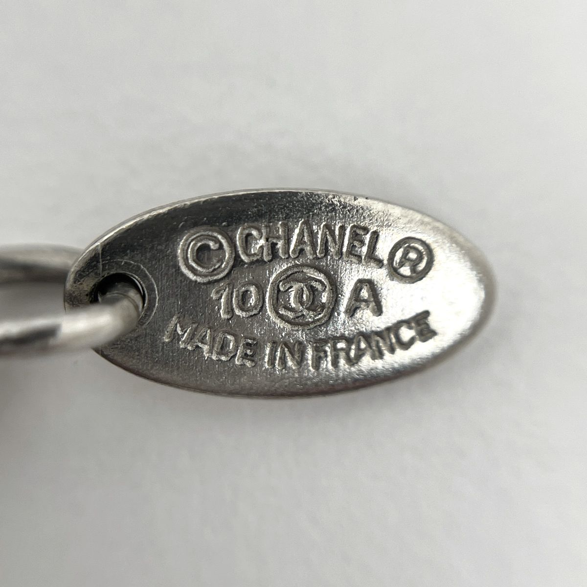 Chanel Necklace CC Logo Metal Plastic Silver — view 4