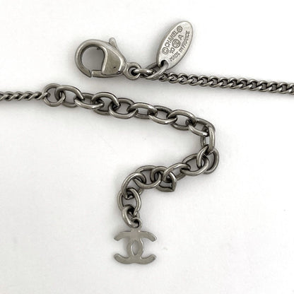 Chanel Necklace CC Logo Metal Plastic Silver — view 3