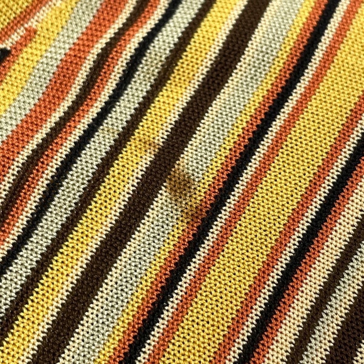 Hermes Striped Flare Skirt Rayon Yellow Brown — view 6
