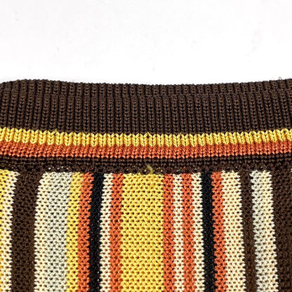 Hermes Striped Flare Skirt Rayon Yellow Brown — view 7