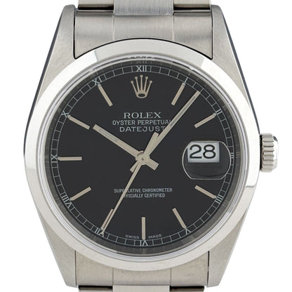 Rolex Datejust Watch SS Automatic Black