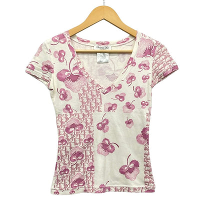 Dior Short Sleeve T-Shirt Usa 4 Trotter White Pink