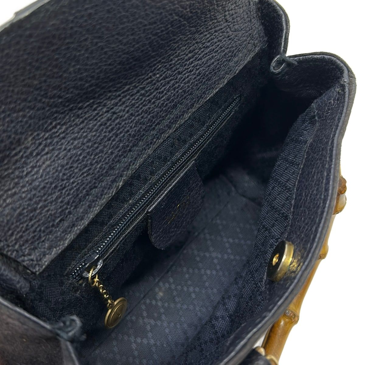 Gucci Handle Bamboo Navy Brown Mini Bag Leather — view 7
