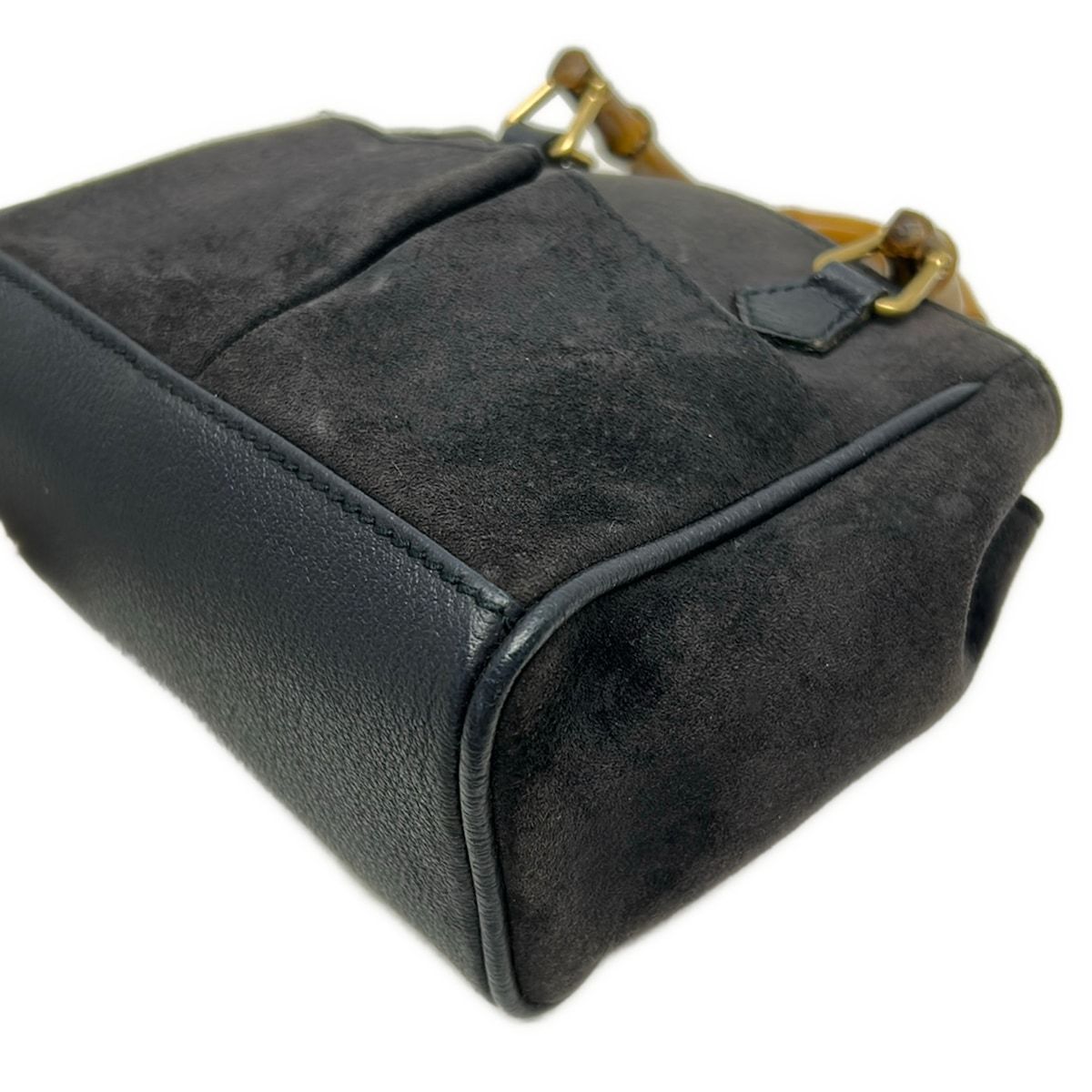 Gucci Handle Bamboo Navy Brown Mini Bag Leather — view 6