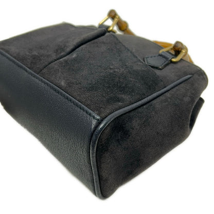Gucci Handle Bamboo Navy Brown Mini Bag Leather — view 6