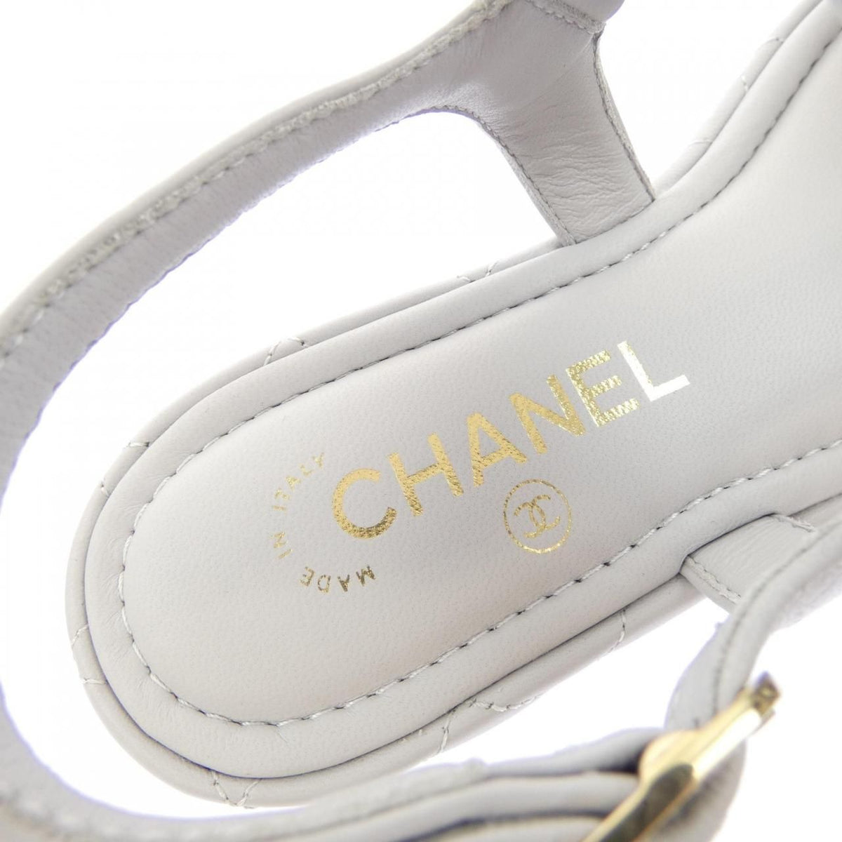 Chanel Quilted Sandals Gray — view 6