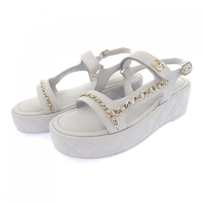 Chanel Quilted Sandals Gray — view 3