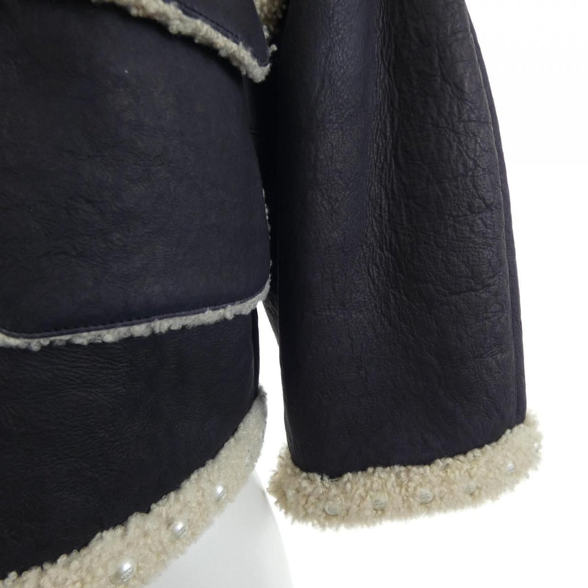 Chanel 14B Shearling Jacket Navy — view 6