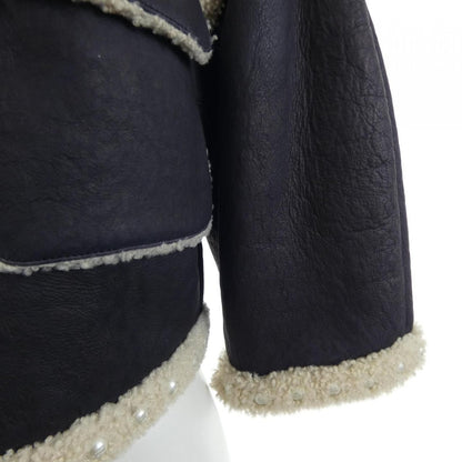 Chanel 14B Shearling Jacket Navy — view 6