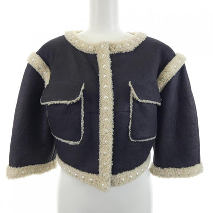 Chanel 14B Shearling Jacket Navy