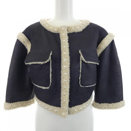 Chanel 14B Shearling Jacket Navy