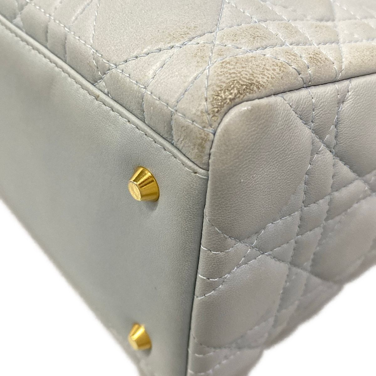 Dior Handbag Lady Light Blue Lambskin — view 6