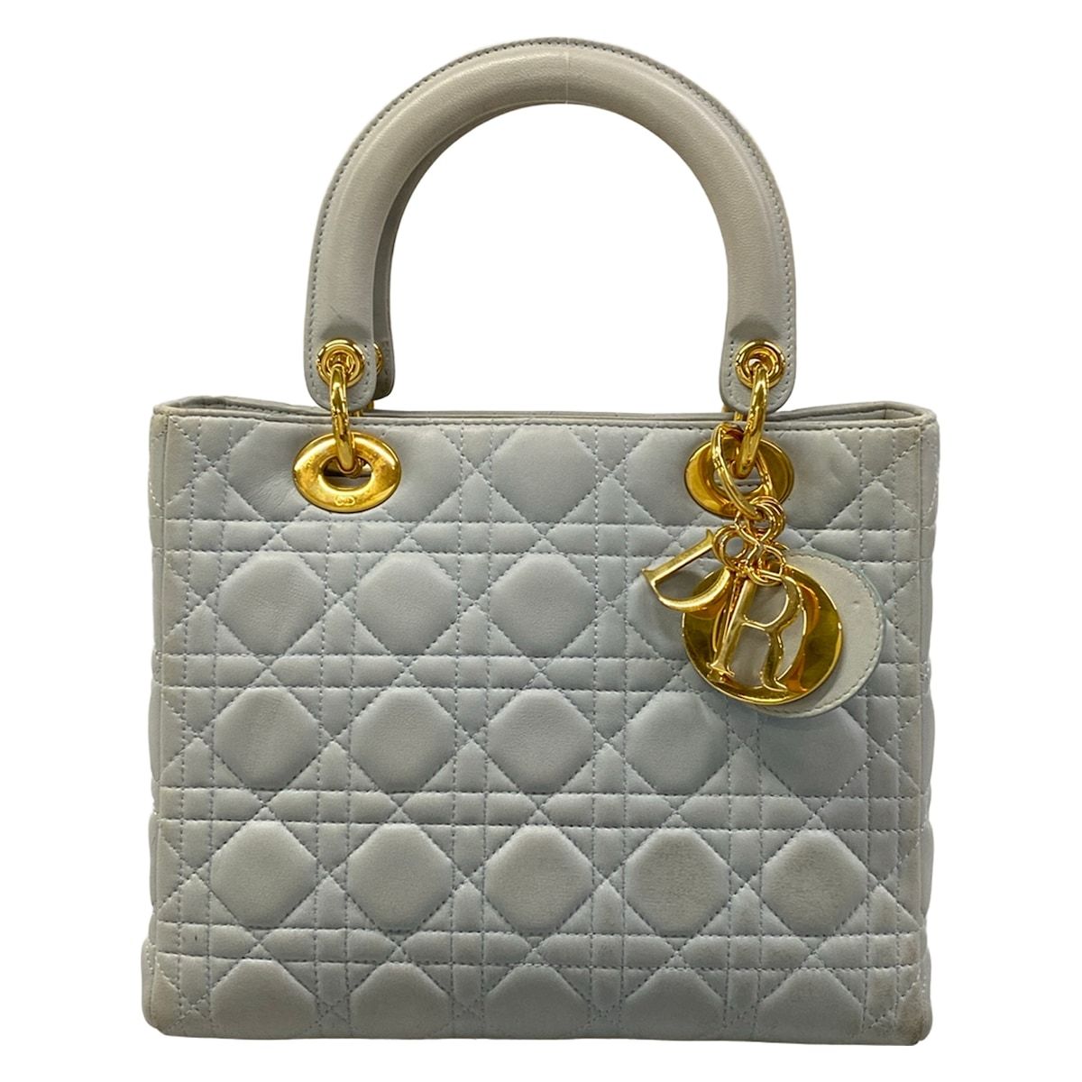 Dior Handbag Lady Light Blue Lambskin