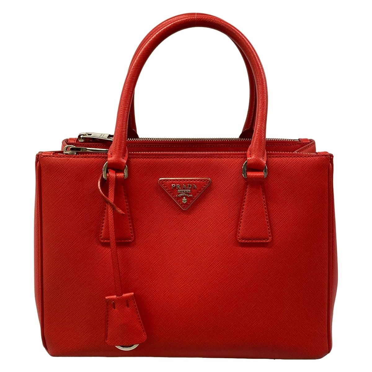 Prada Handbag Galleria Bag Vintage Small Red Leather