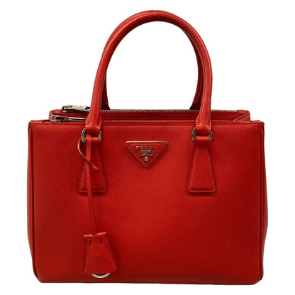 Prada Handbag Galleria Bag Vintage Small Red Leather