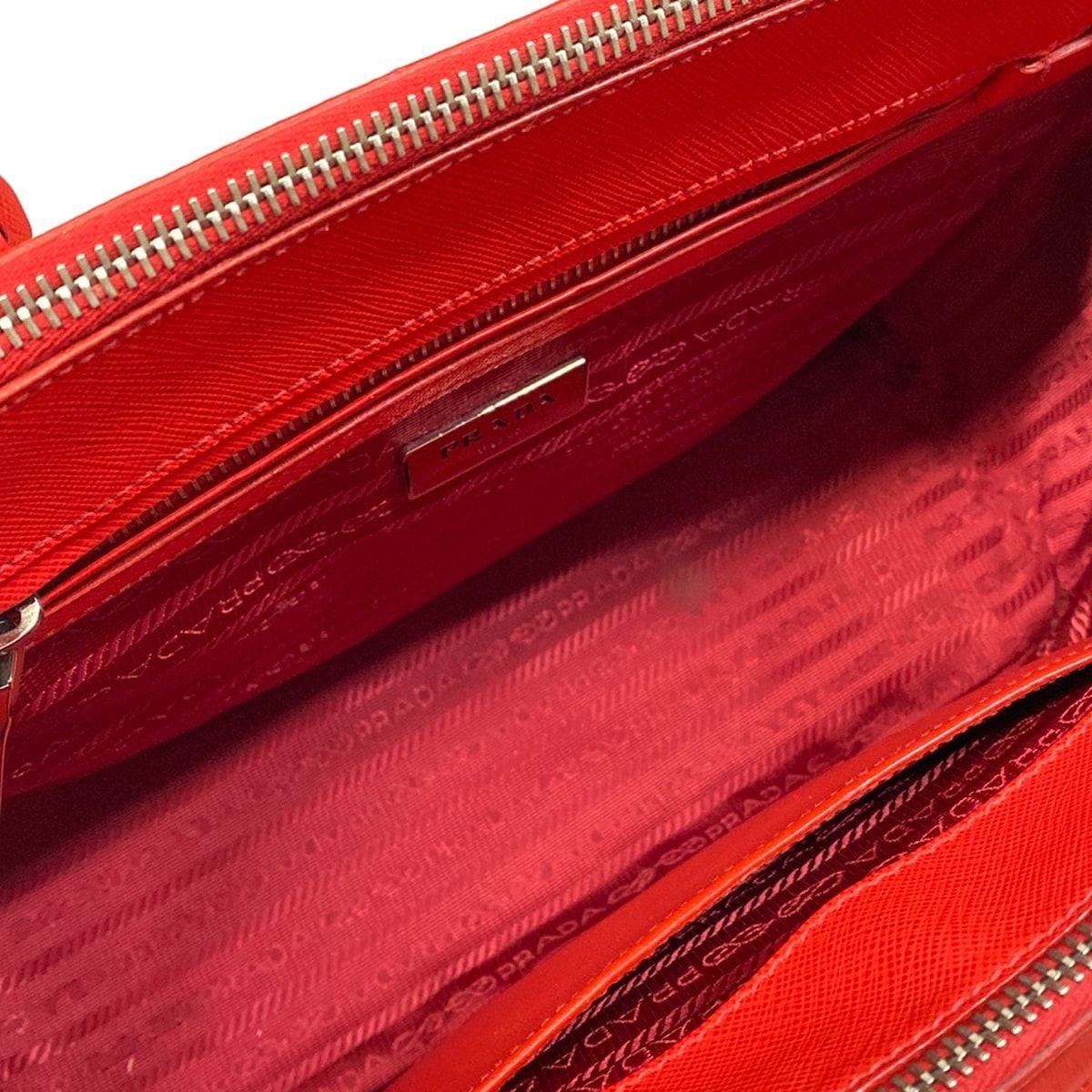 Prada Handbag Galleria Bag Vintage Small Red Leather — view 7
