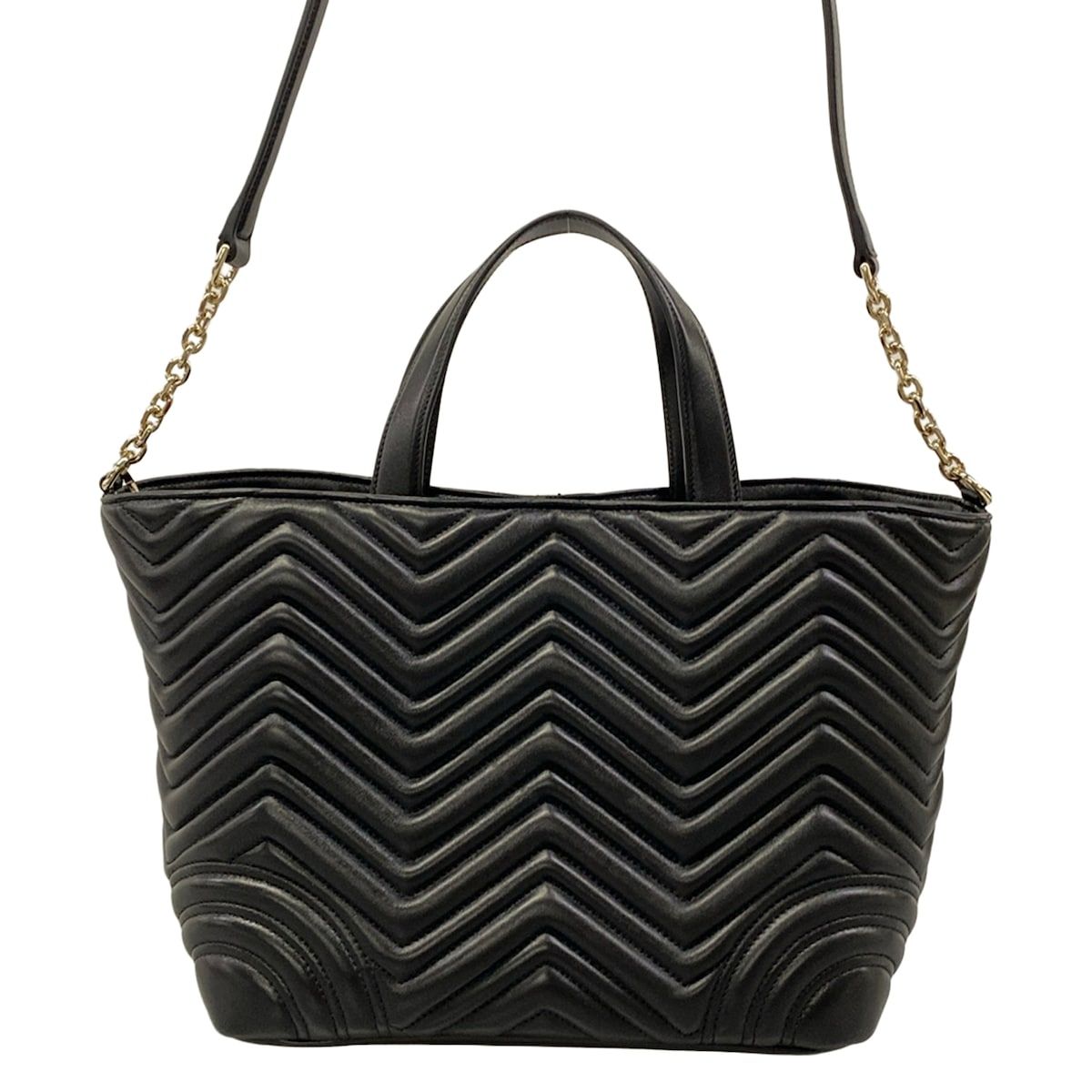 Gucci Shoulder Bag GG Marmont Black Chain 2-Way Quilted Leather — view 3