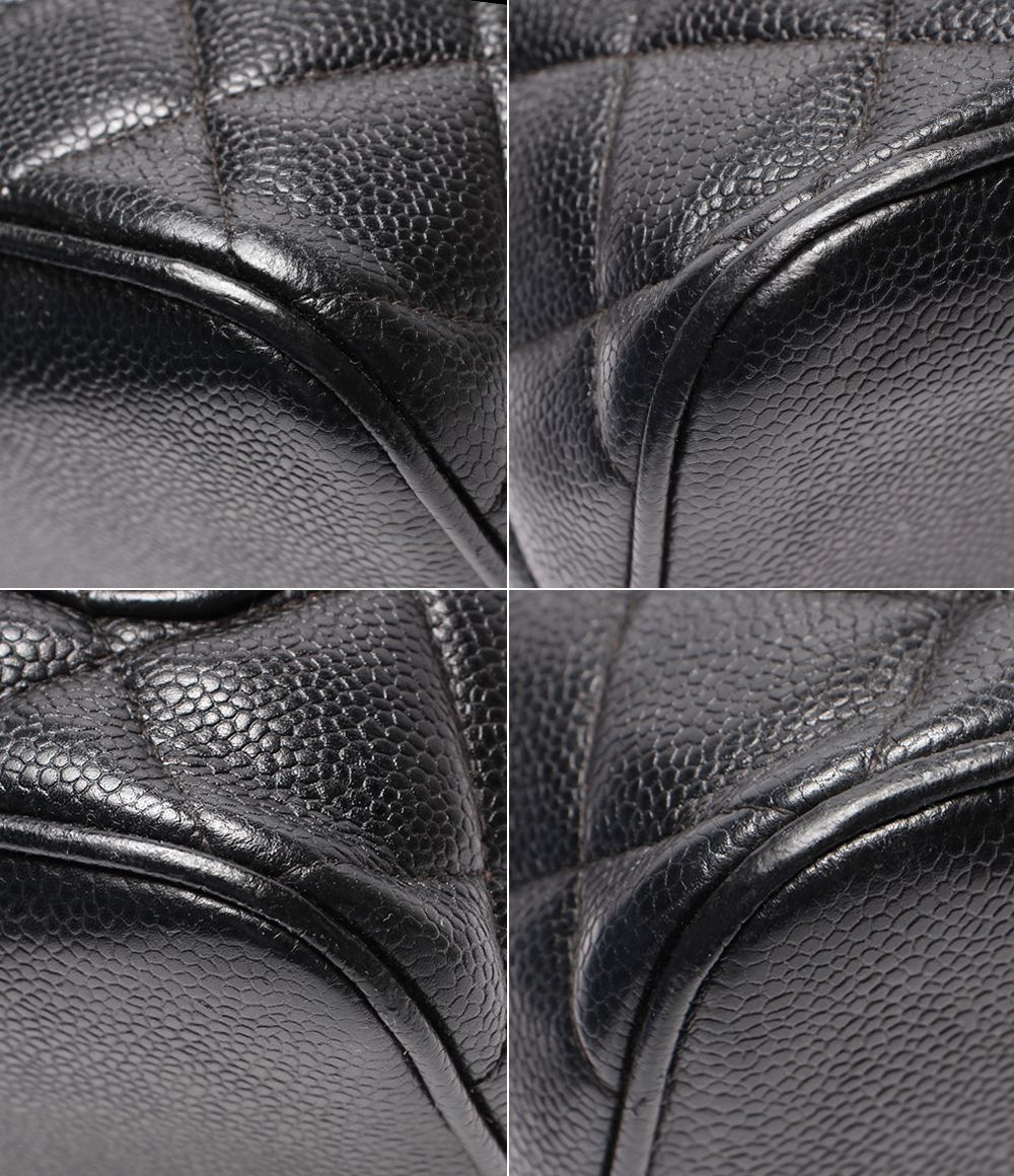 Chanel Tote Bag Silver Caviar Leather Quilted Reissue — view 5