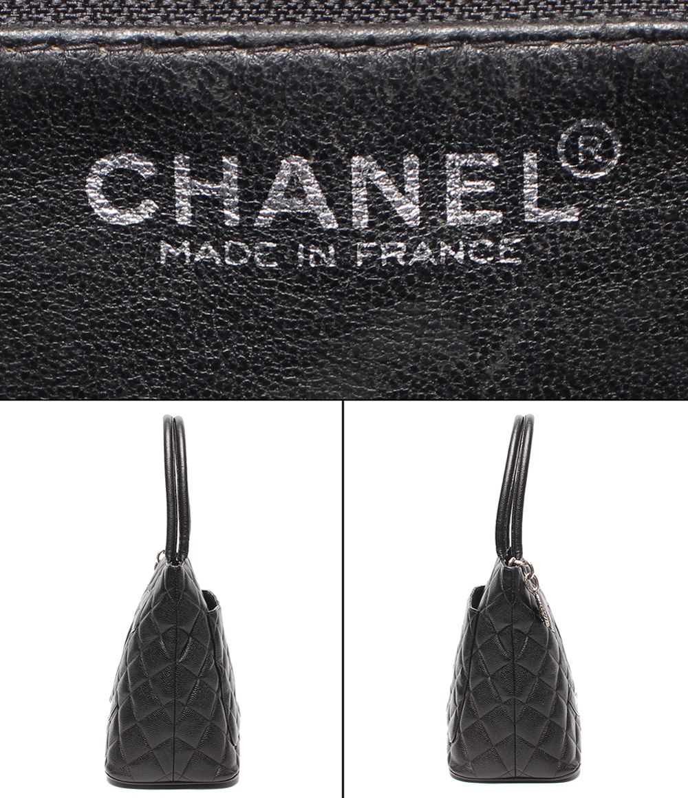 Chanel Tote Bag Silver Caviar Leather Quilted Reissue — view 4