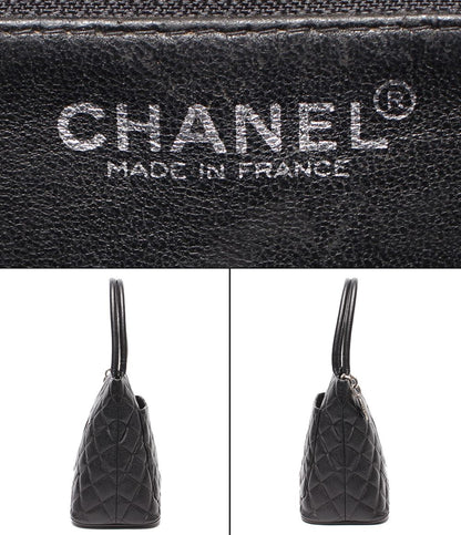 Chanel Tote Bag Silver Caviar Leather Quilted Reissue — view 4