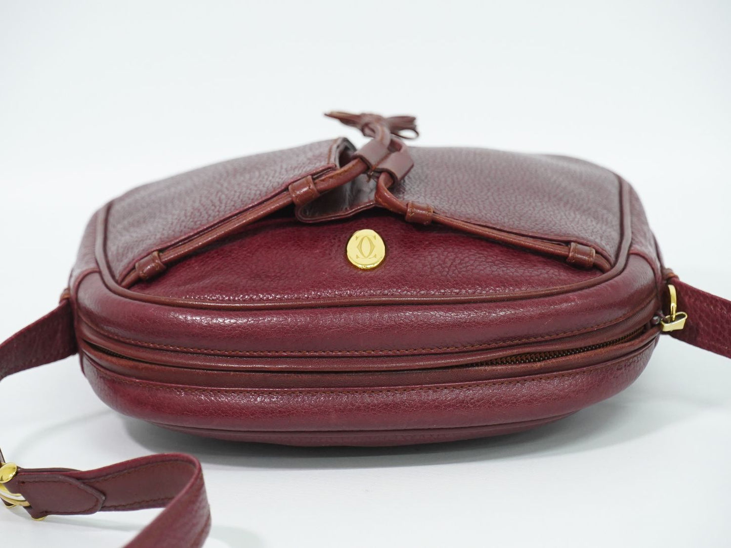 Cartier Must Line Shoulder Bag Pochette Leather Bordeaux — view 5