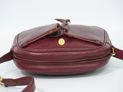 Cartier Must Line Shoulder Bag Pochette Leather Bordeaux — view 5