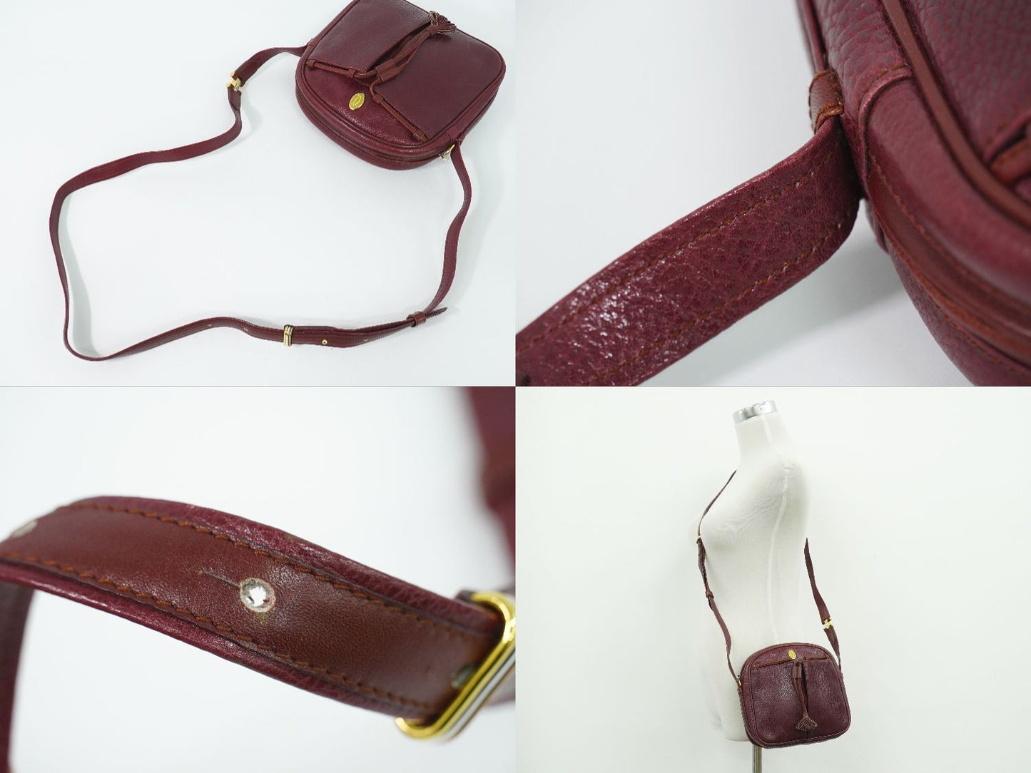 Cartier Must Line Shoulder Bag Pochette Leather Bordeaux — view 6