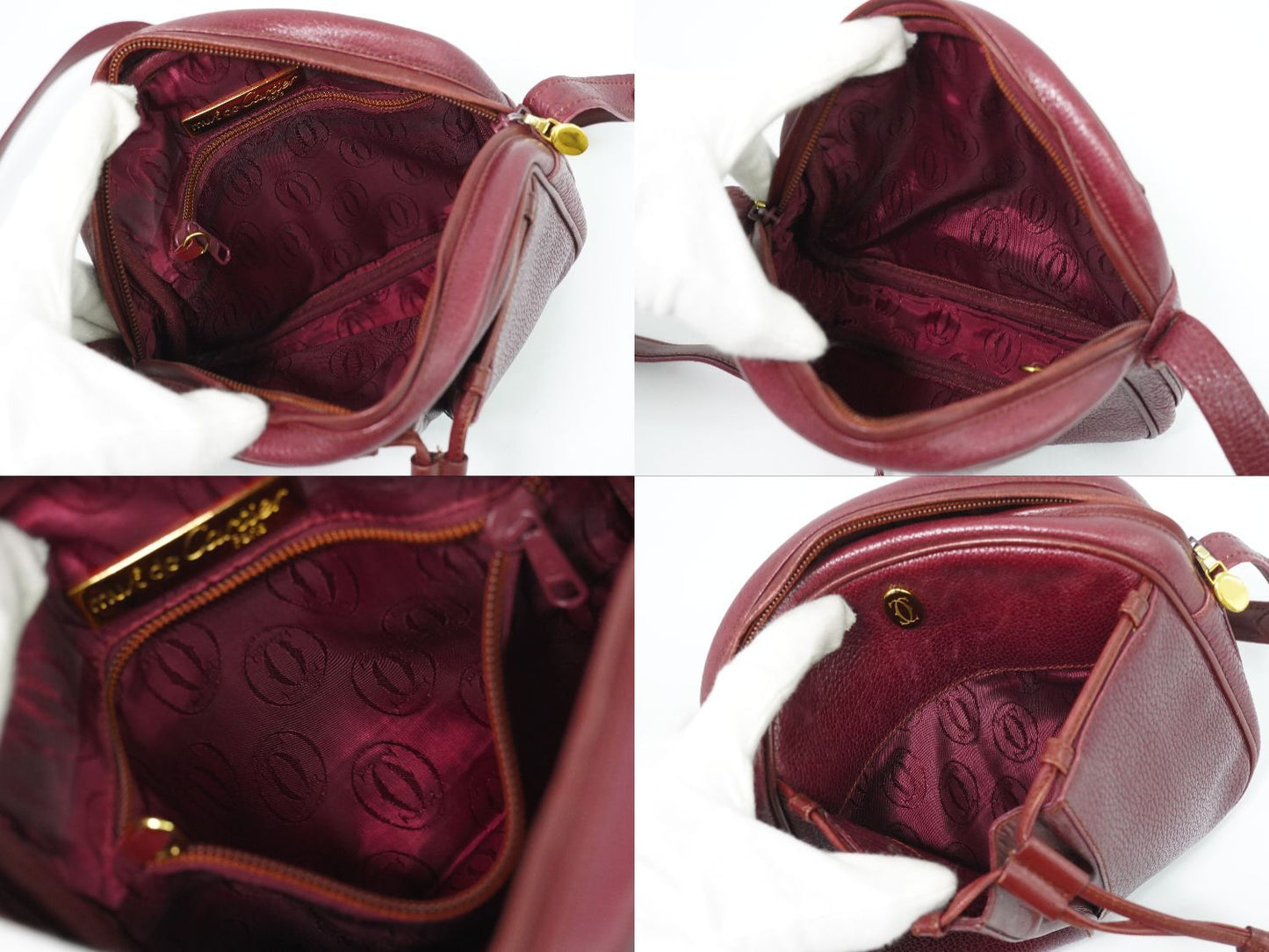 Cartier Must Line Shoulder Bag Pochette Leather Bordeaux — view 8