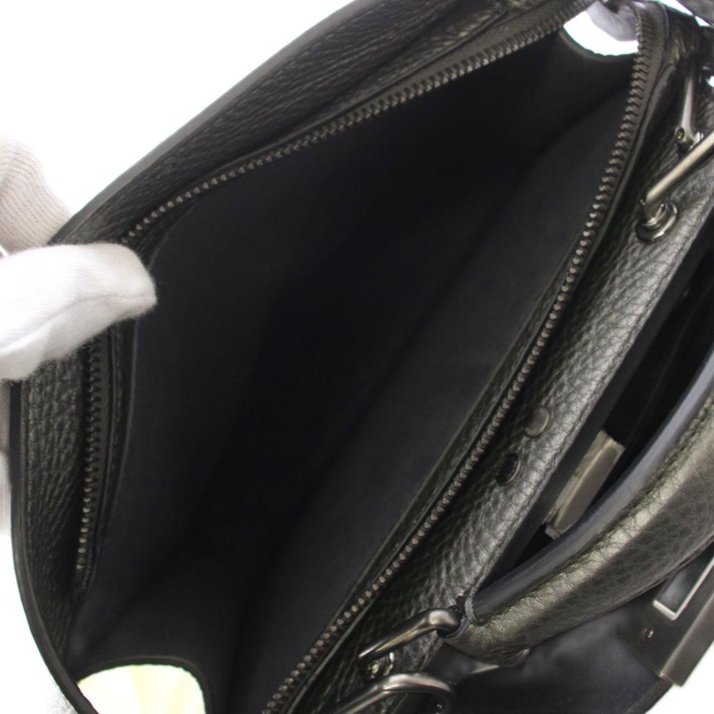 Fendi Peekaboo 2-Way Shoulder Bag Leather Metallic Gray — view 5