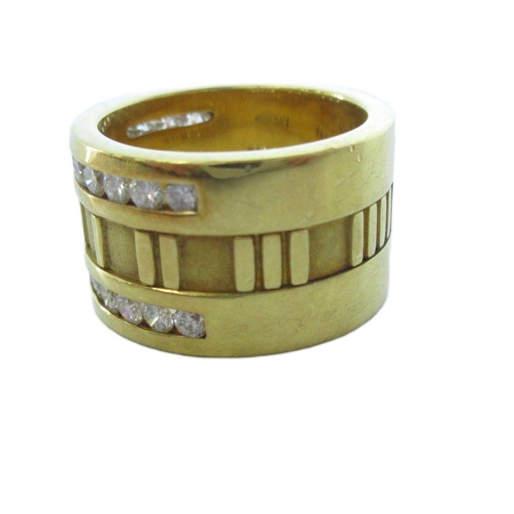 Tiffany & Co Atlas Wide Ring Diamond 18K Yellow Gold — view 3