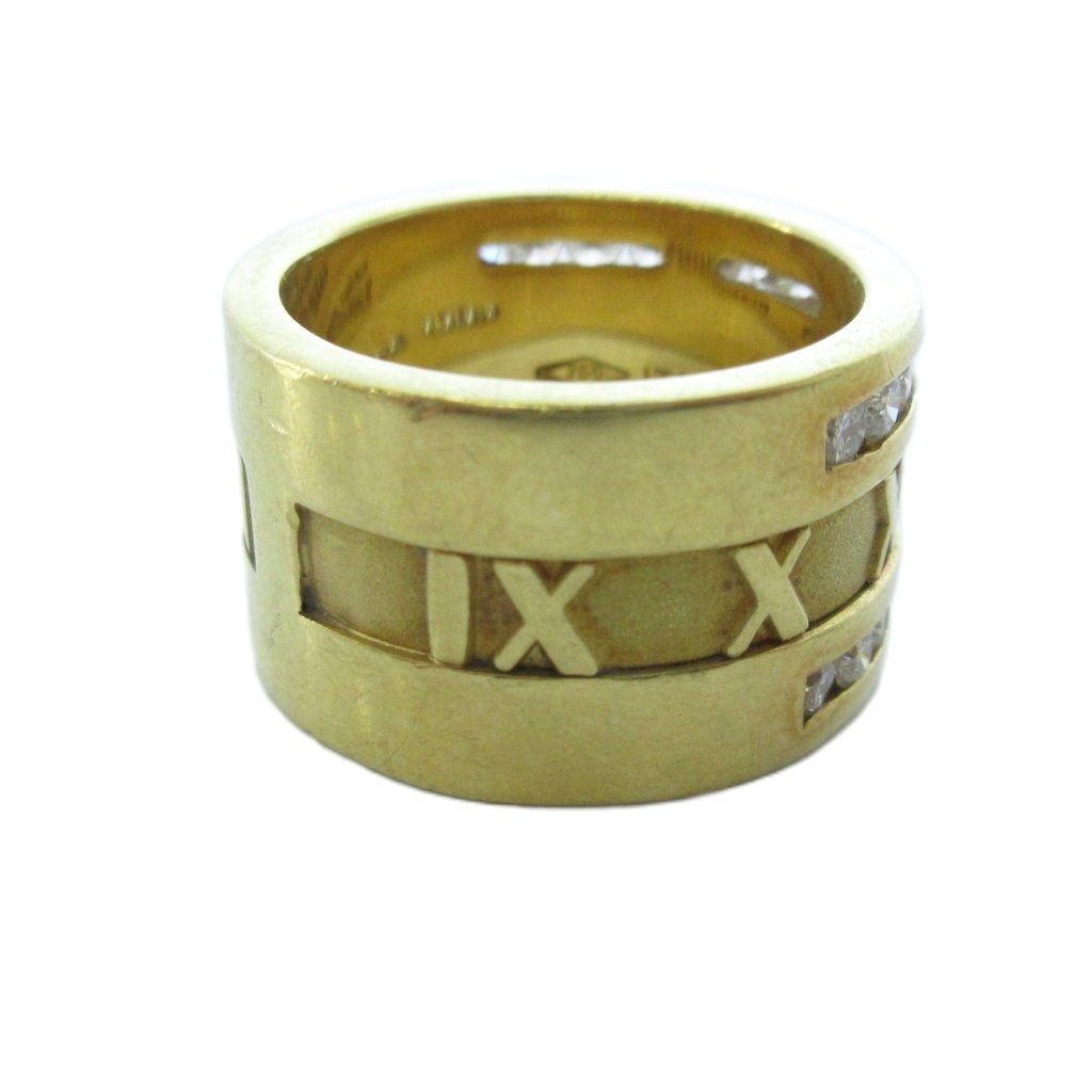 Tiffany & Co Atlas Wide Ring Diamond 18K Yellow Gold — view 4