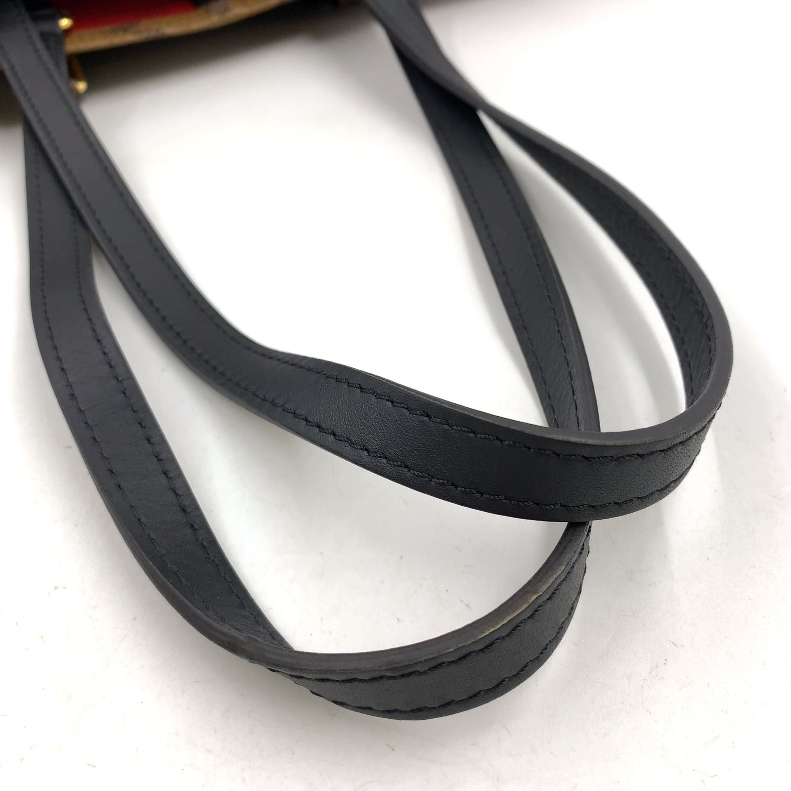 Louis Vuitton On The Go MM Monogram Giant Leather Brown Black Tote Bag Gold — view 7