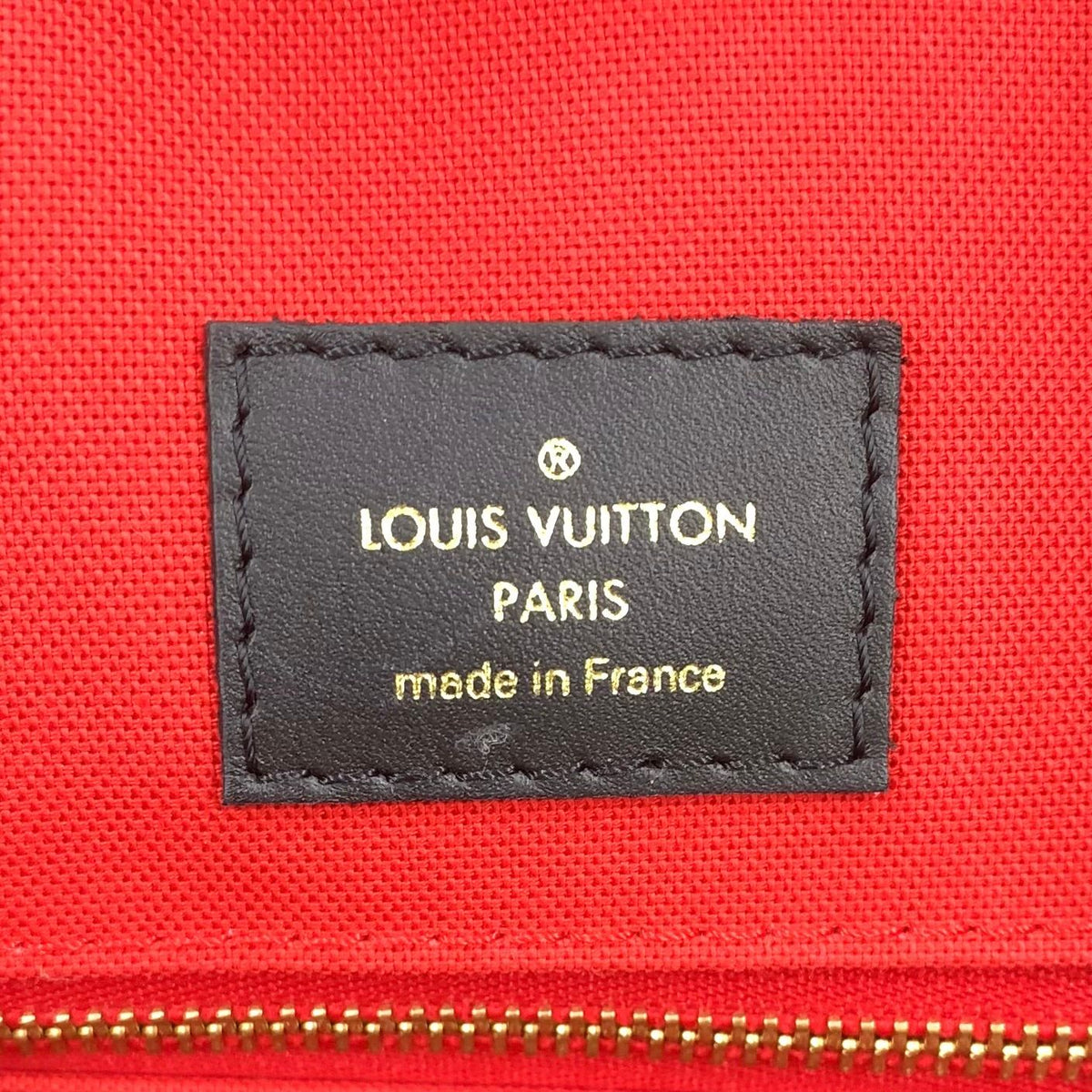 Louis Vuitton On The Go MM Monogram Giant Leather Brown Black Tote Bag Gold — view 4