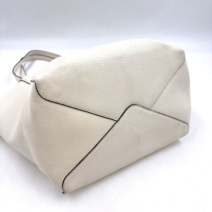 Prada Vitello Phenix Calfskin White Tote Bag Silver — view 7