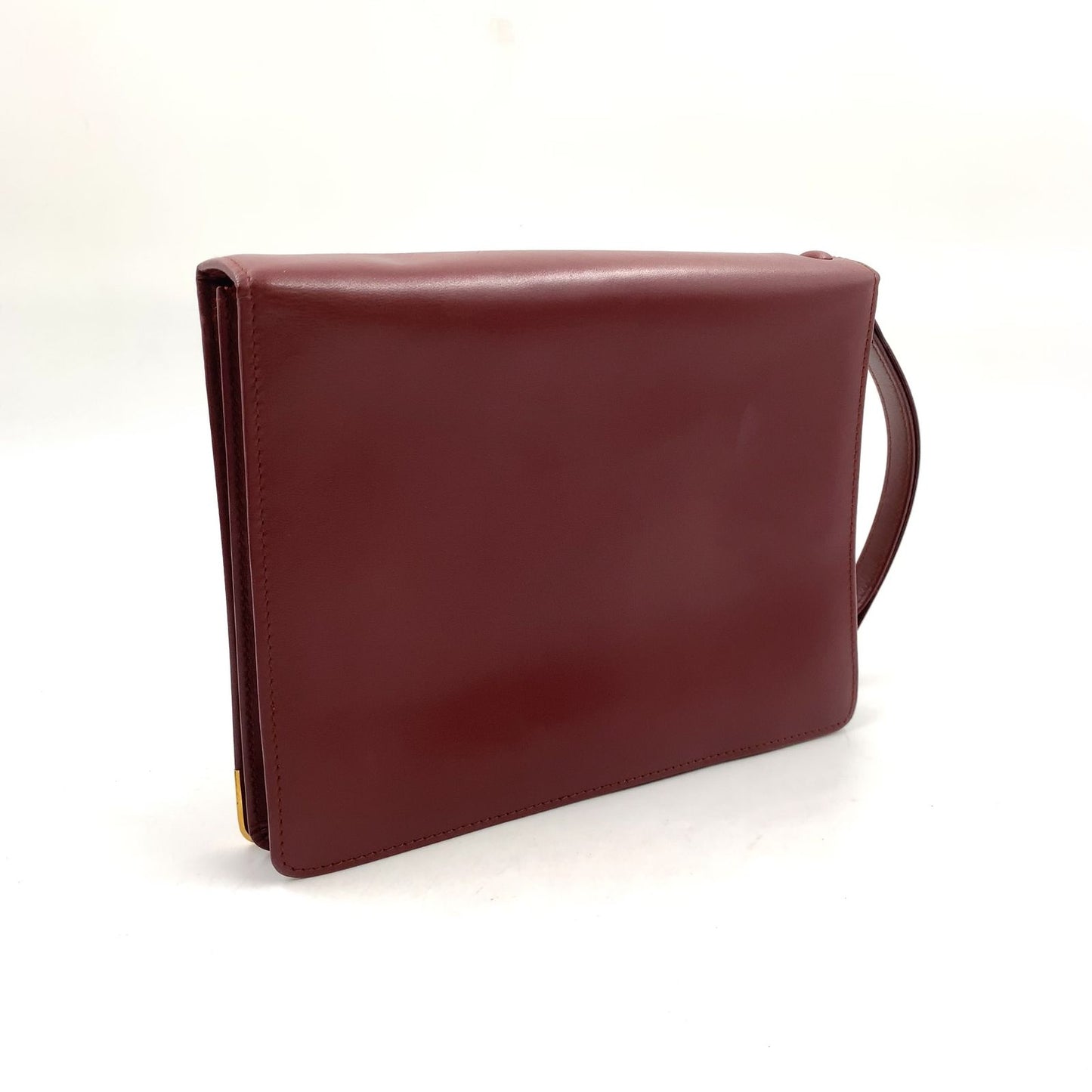 Cartier Must de Leather Bordeaux Clutch Gold — view 2