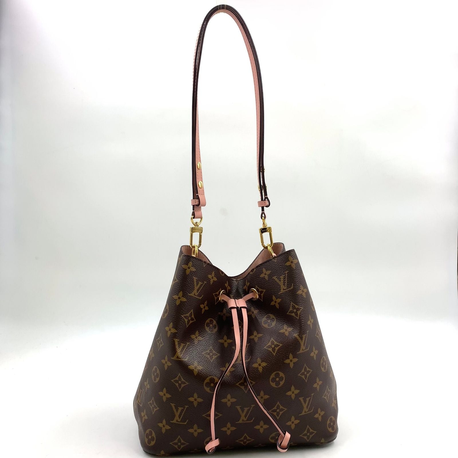 Louis Vuitton Monogram Enabled Leather Brown Light Pink Shoulder Bag Gold
