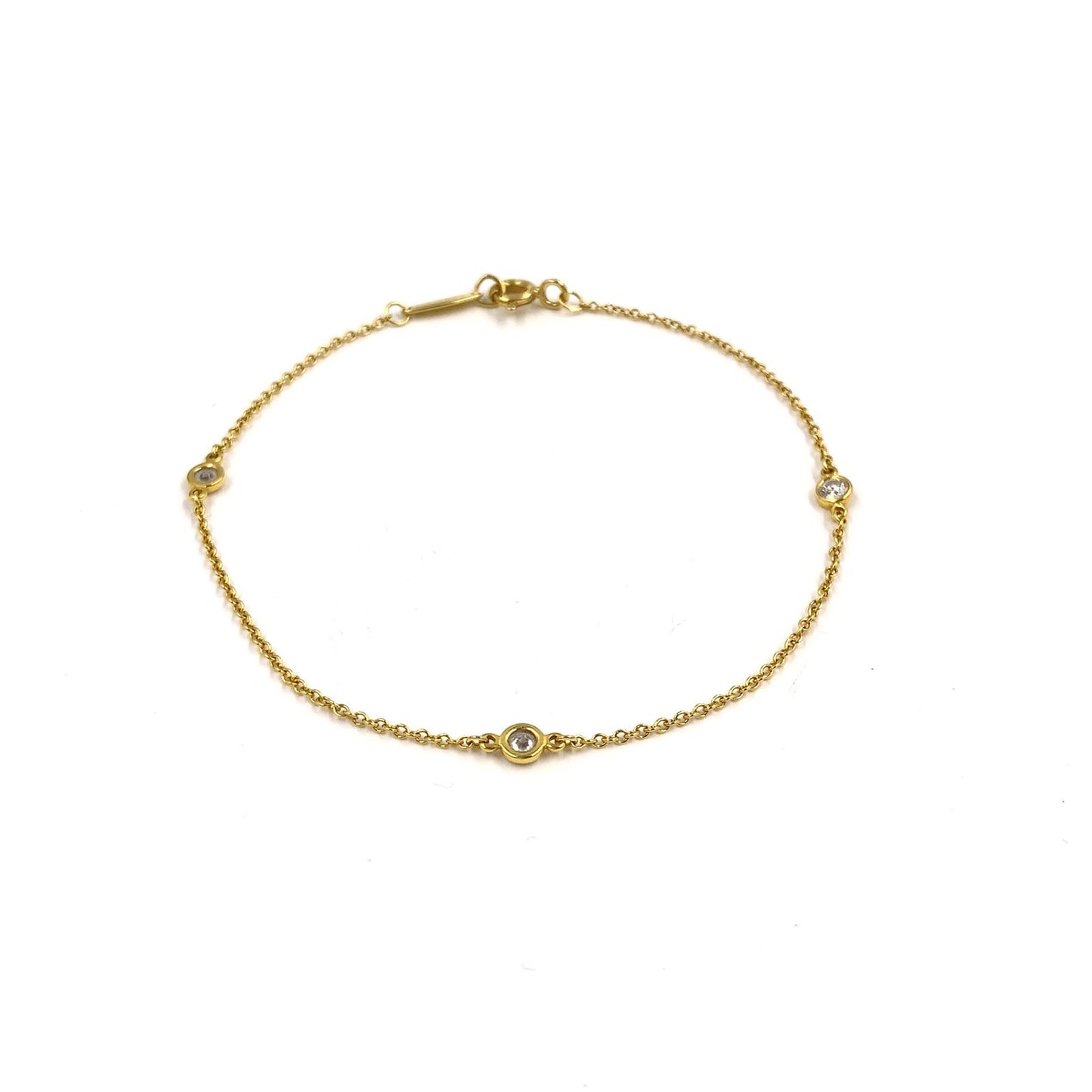 Tiffany & Co Diamond by the Yard 18K Gold Yellow Clear Bracelet
