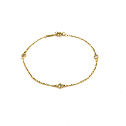 Tiffany & Co Diamond by the Yard 18K Gold Yellow Clear Bracelet